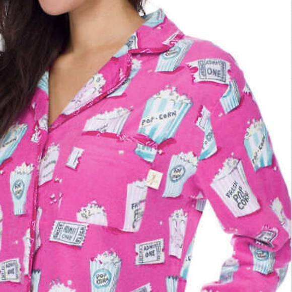munki munki Women Pajama Set Classic Flannel Pink - Picture 4 of 7
